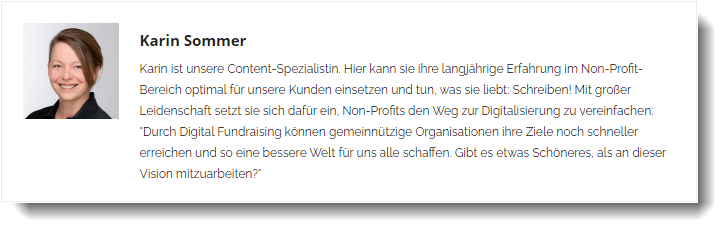 Das bin nicht nur ich, sondern auch ein Beispiel für eine Autorenbeschreibung.