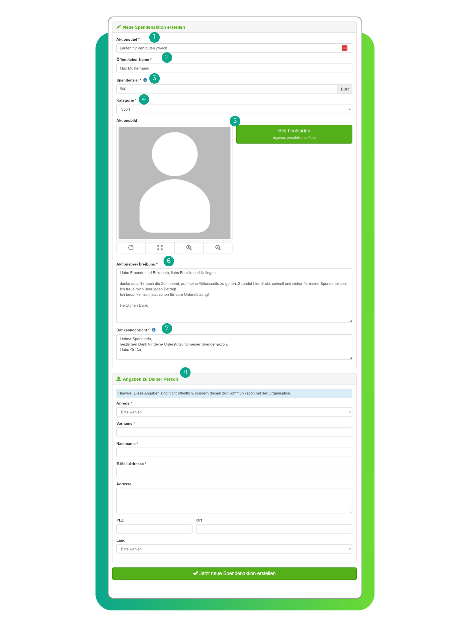 Spendenaktion-starten-Formular