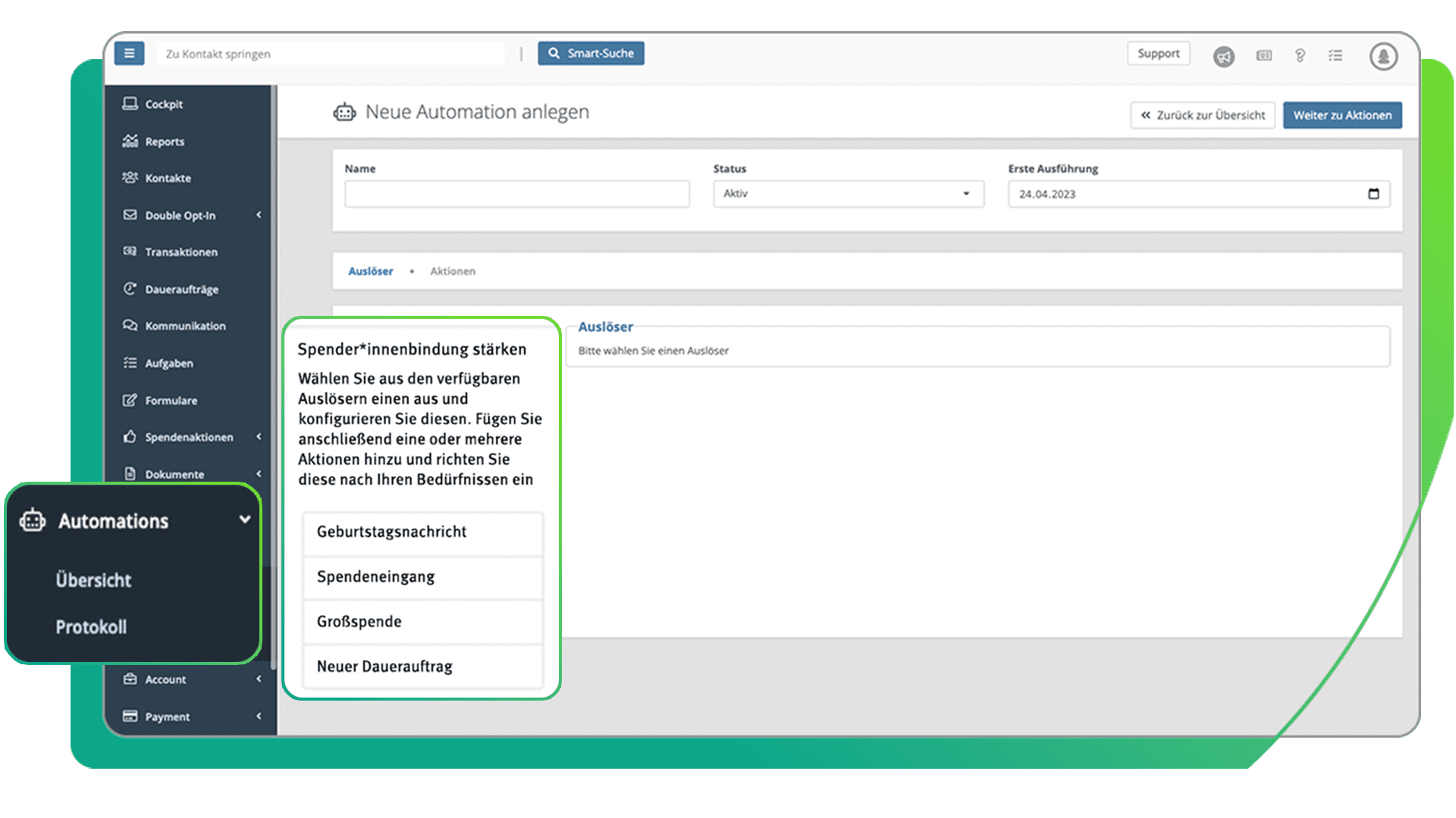 Marketing Automations und Automatisierungen der FundraisingBox