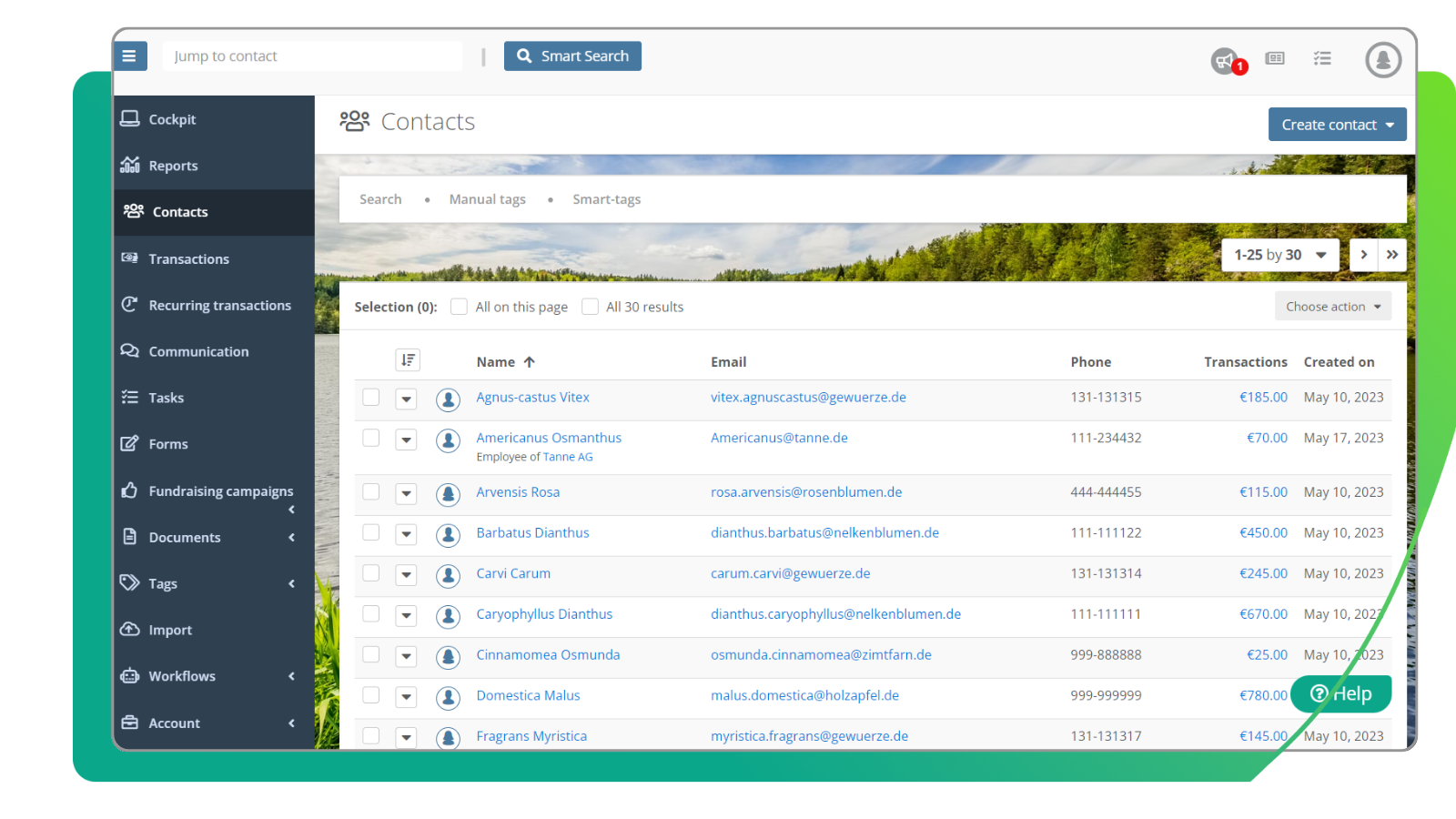 Easy donor and contact management