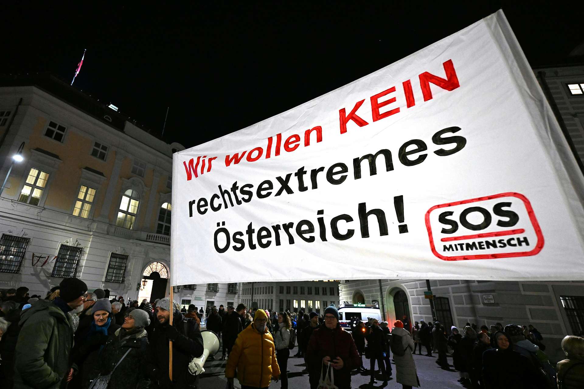 Ein Bild von einem Protest gegen Rechts