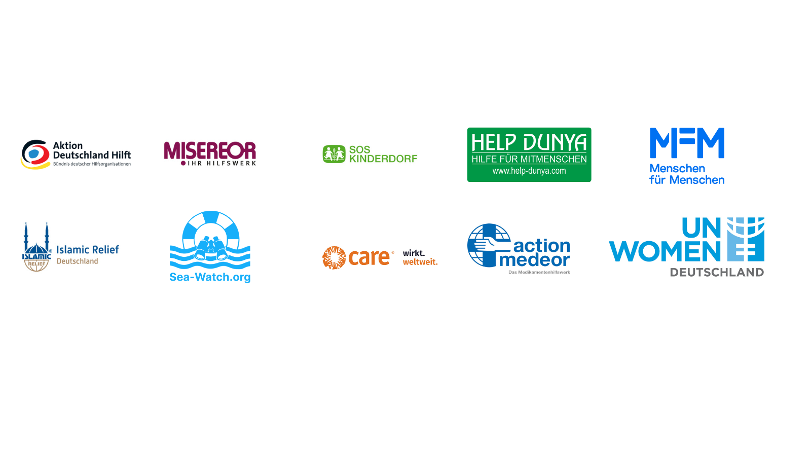 Logos einiger Organisationen, die die FundraisingBox erfolgreich nutzen