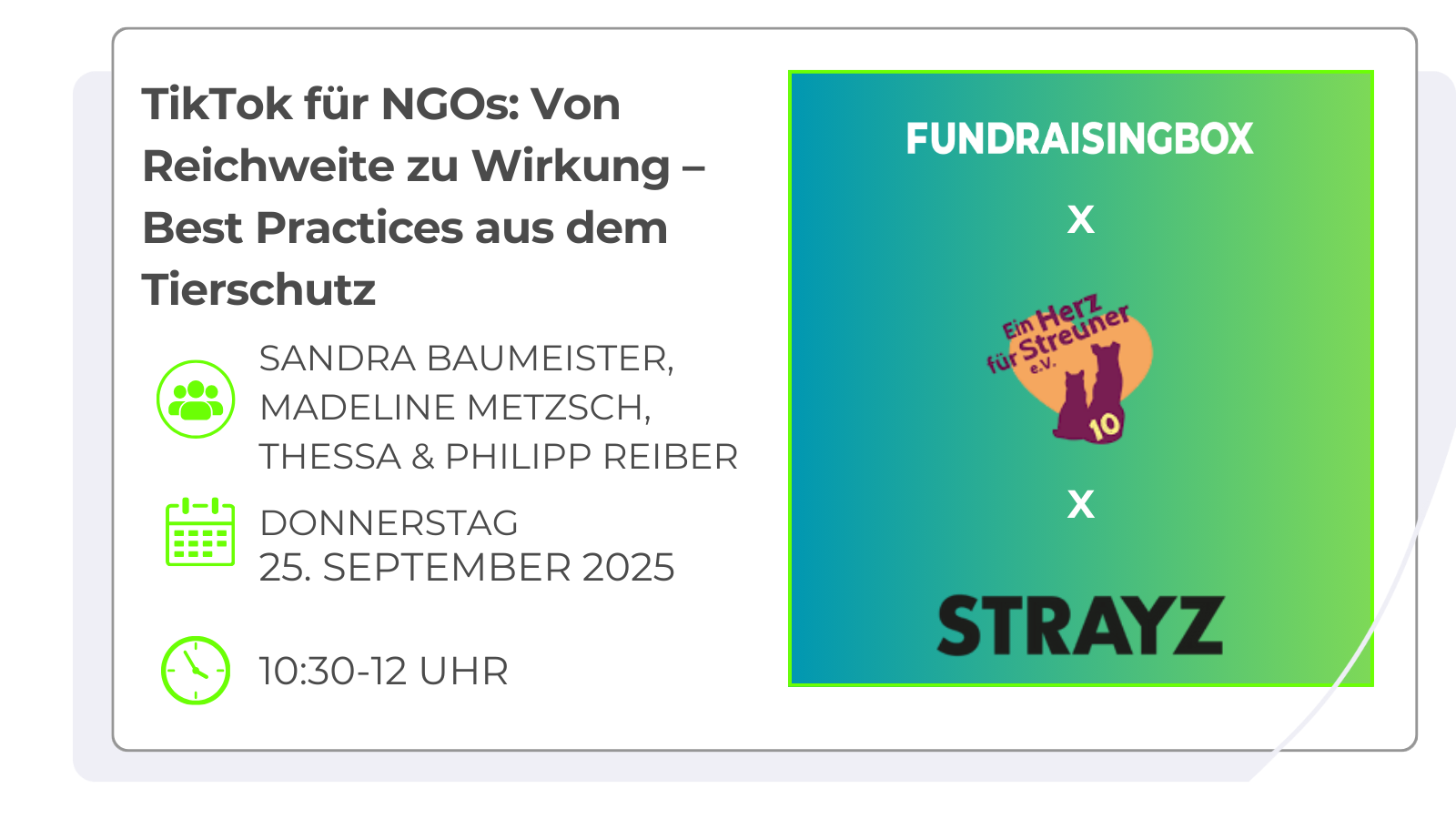 Webinar Tierschutz TikTok für NGOs