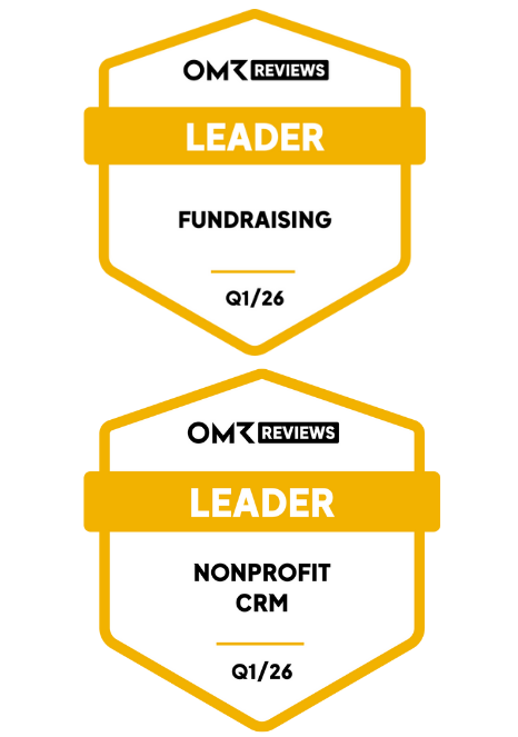 Die Badges von OMR zeigen - die FundraisingBox ist Leader im Fundraising und Nonprofit CRM 2