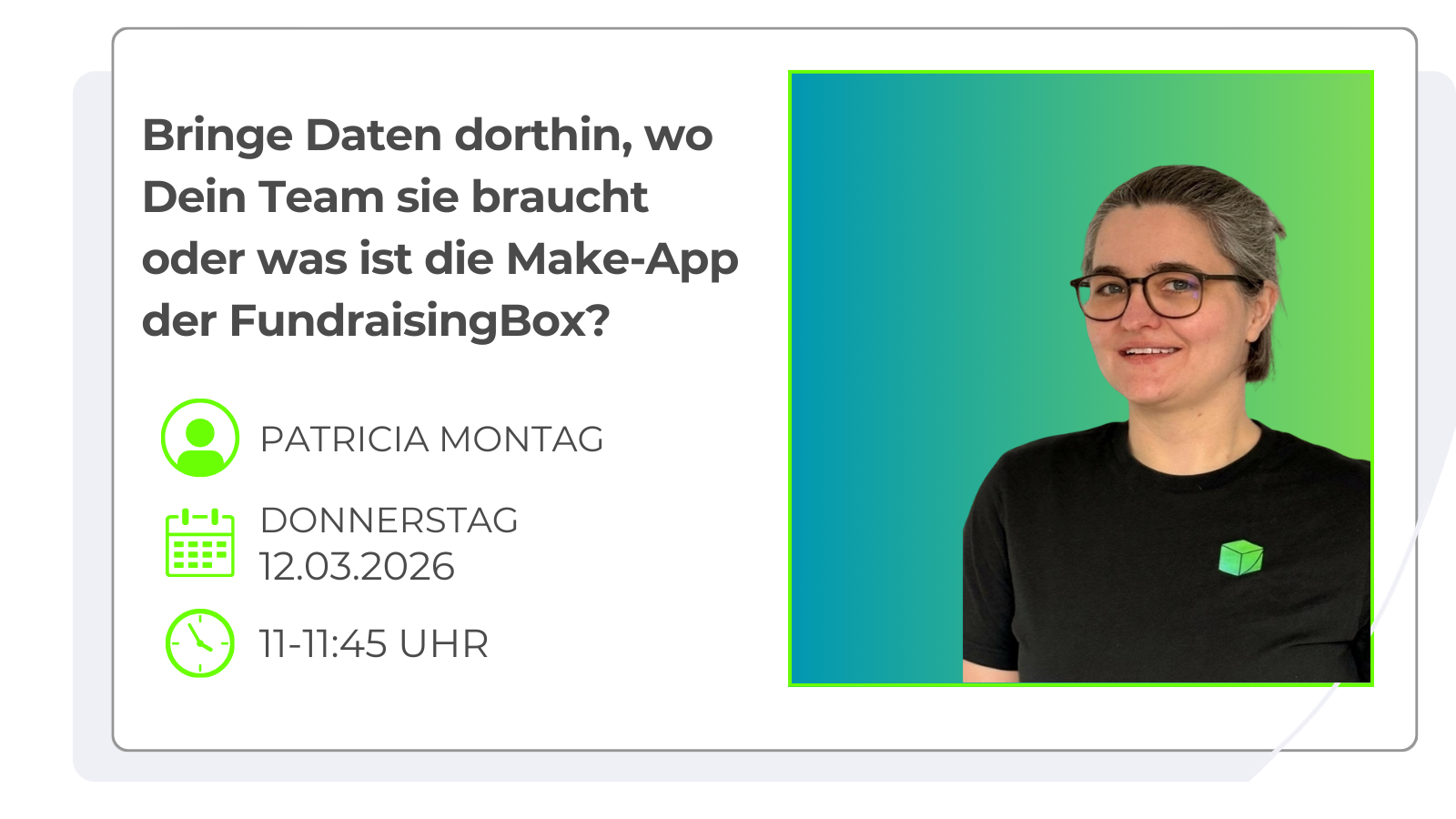 Webinarbild Make-App der FundraisingBox