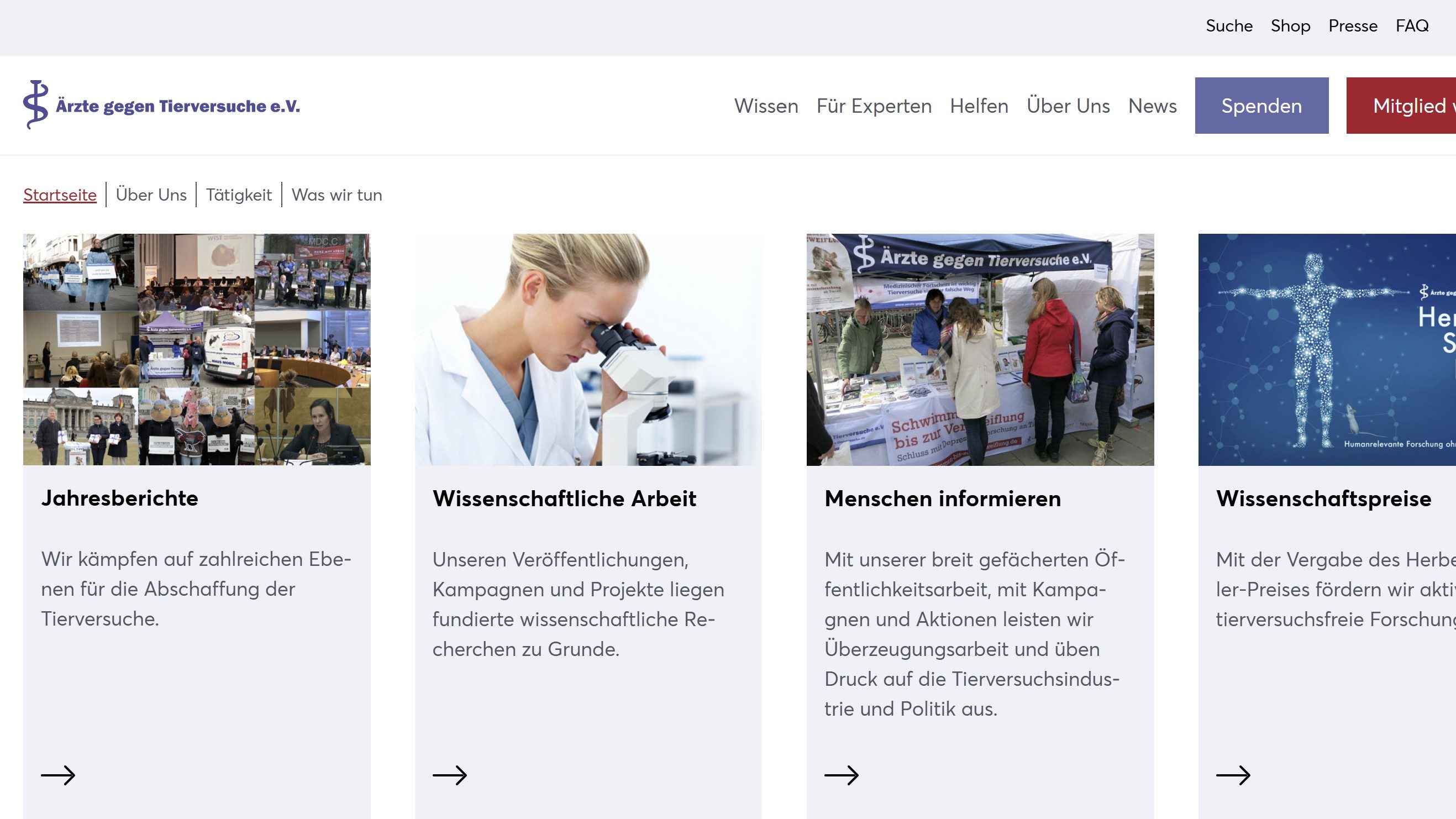 Aerzte gegen Tierversuche Uebersicht