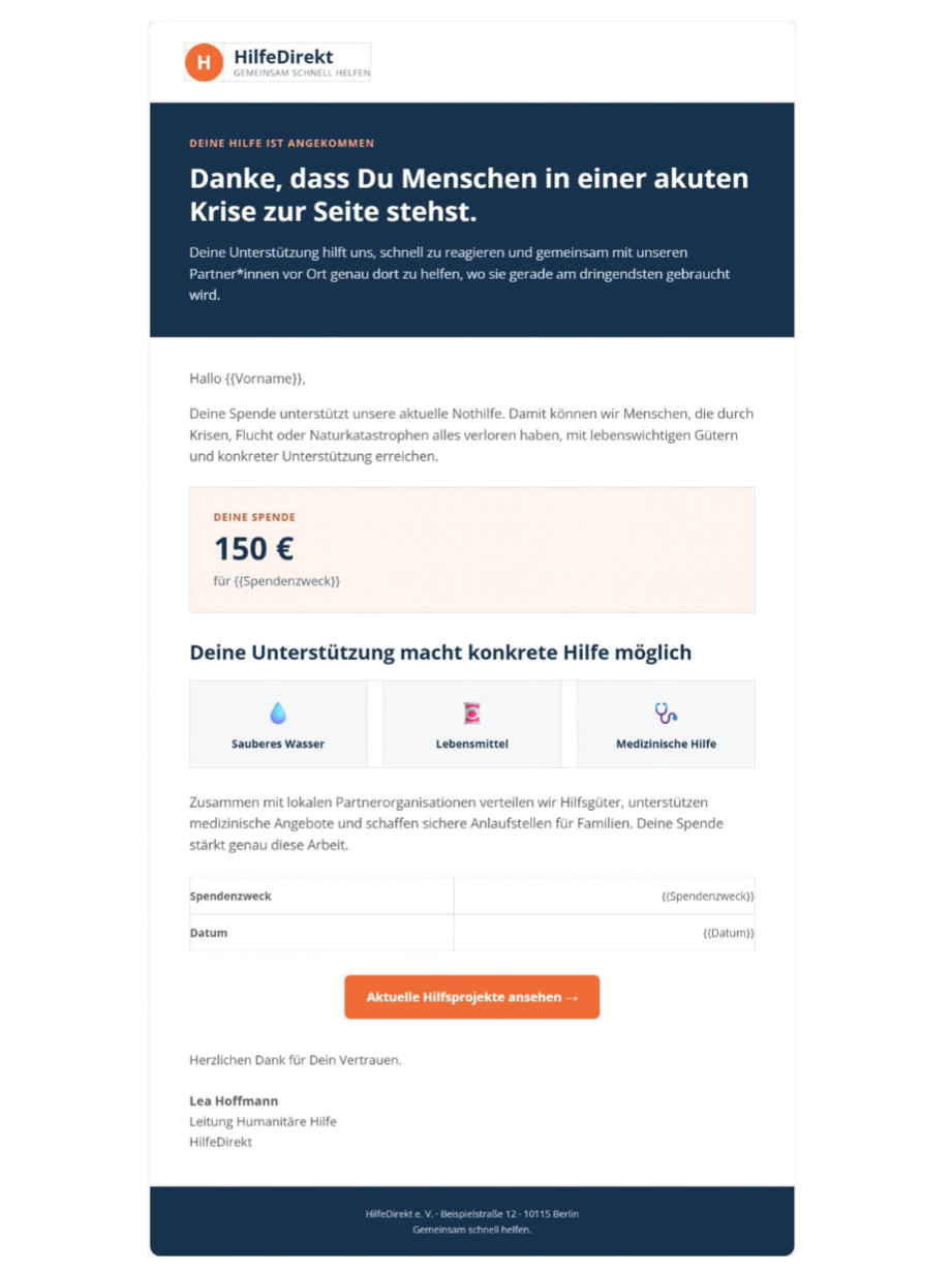 HTML Mail Humanitaere Hilfe