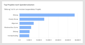 Report über die Projekte-Verteilung in der FundraisingBox